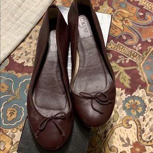 J.Crew classic leather ballet flats warm carob
